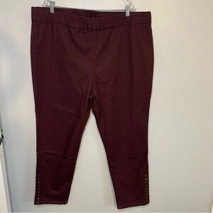 NEW Soft surroundings Womens Pull On Jeans Plus Sz 2X Waistband Snap Brown